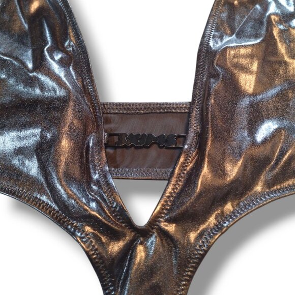 Skims Metallic Swim Halter Monokini - Picture 7 of 7